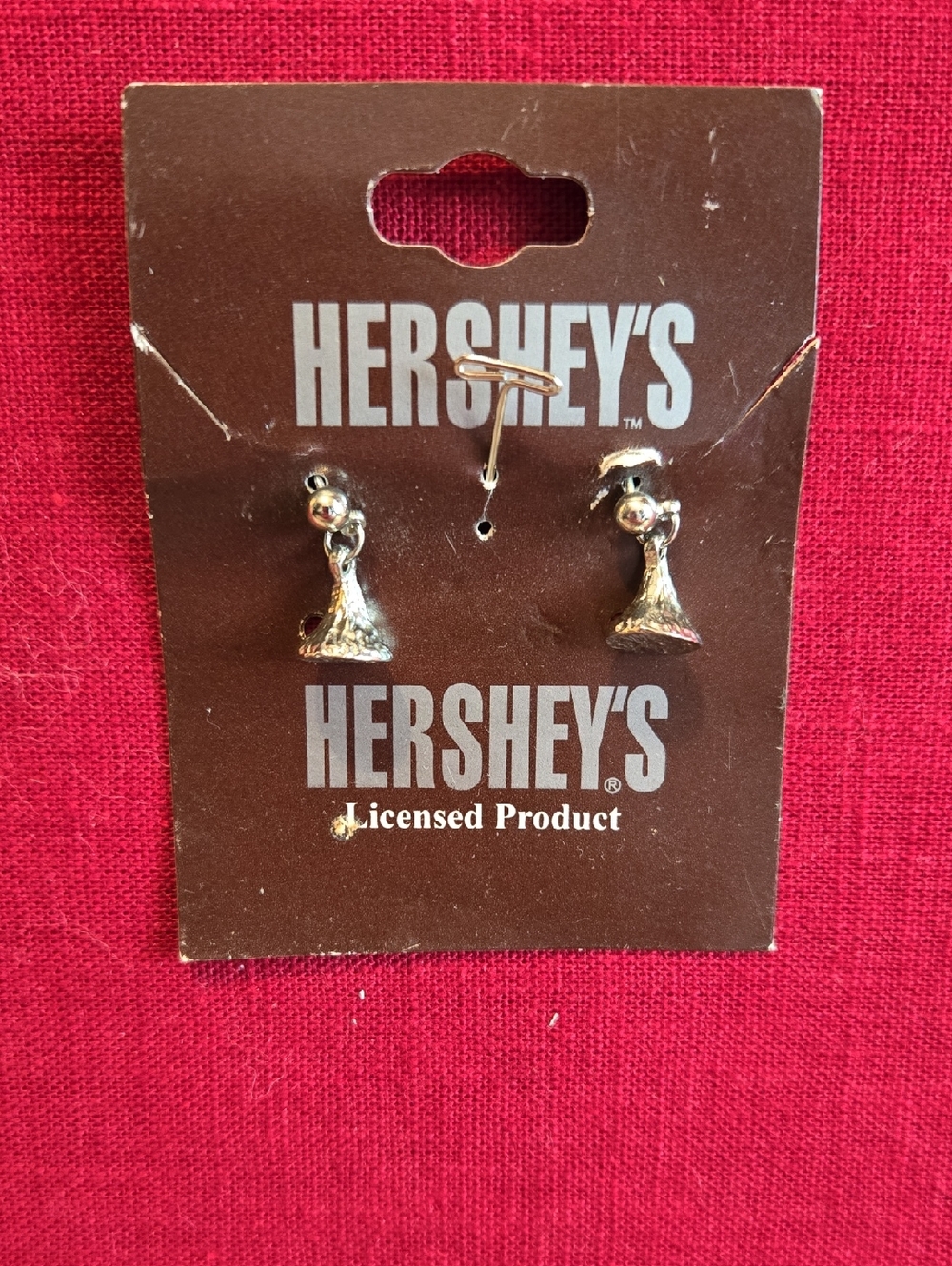 Hershey's Silver Hershey Kiss Stud Earrings
